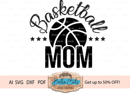 Basketball Mom SVG file for vinyl cutting, Cricut Ready Design, Commercial Use #V101