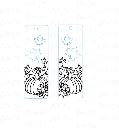Fall Pumpkin Leaves Laser Engraved Earrings Digital File Download, SVG DXF, Glowforge Ready, Commercial Use