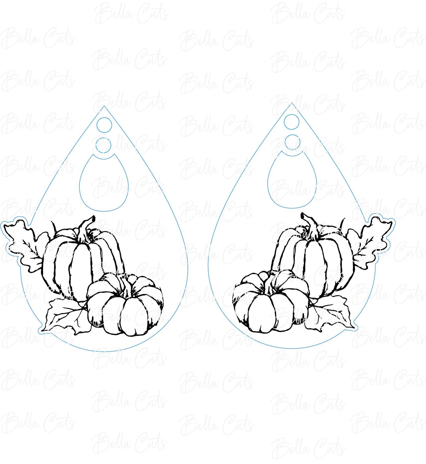 Fall Pumpkin Laser Engraved Earrings Digital File Download, SVG DXF, Glowforge Ready, Commercial Use