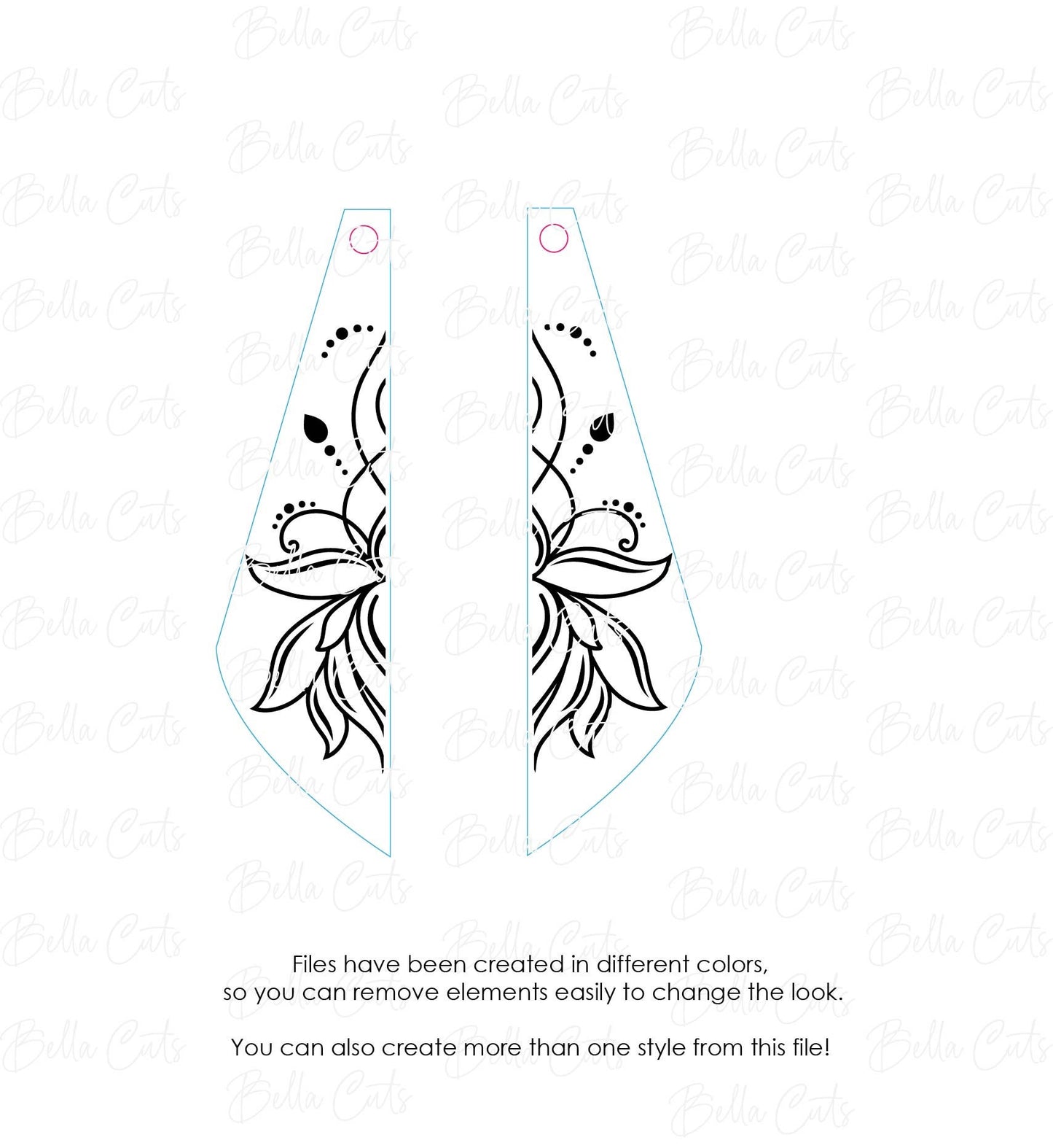 Lotus Flower Laser Cut Engraved Earrings, Digital File Download, SVG DXF, Glowforge Ready, Commercial Use #168