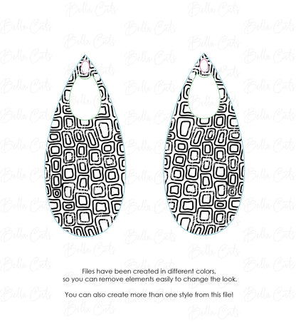 Geometric abstract laser cut earring SVG file for wood or acrylic