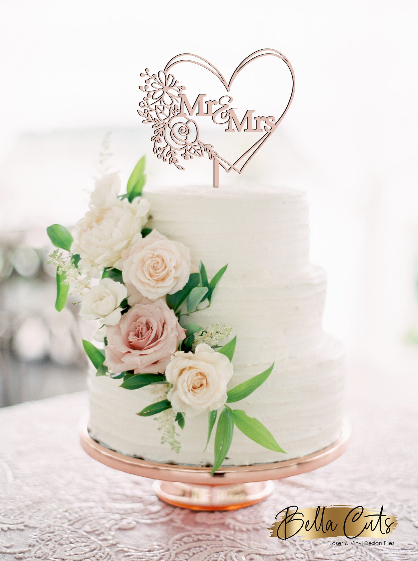 Mr & Mrs Vintage Wedding Cake Topper, Laser Engraved Cut Digital File Download, SVG DXF, Glowforge Ready, Commercial Use #CT-MM101