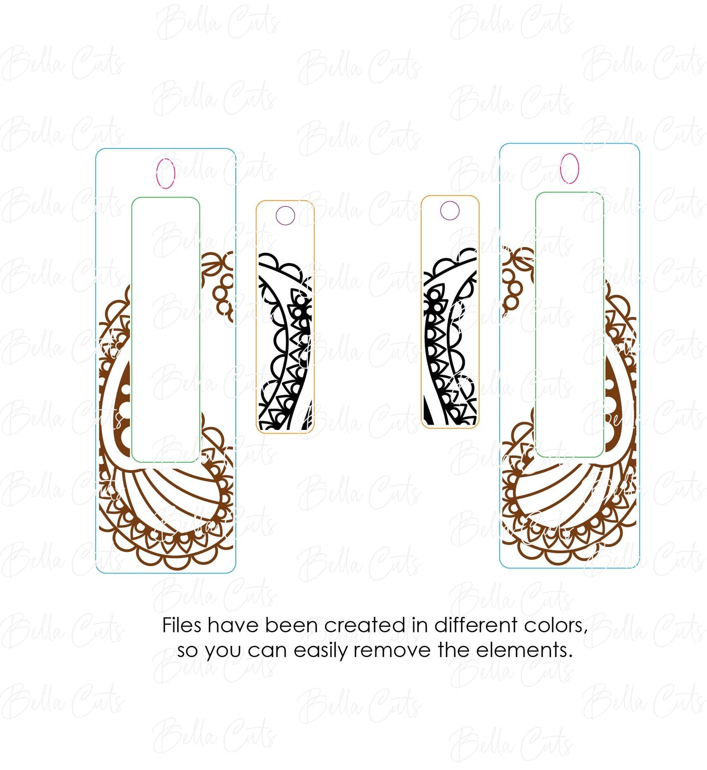 Paisley Henna Mandala laser cut dangle earring SVG file for wood or acrylic #197