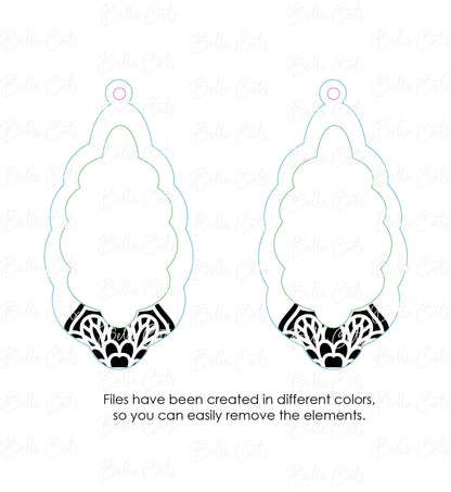 Mandala Cutout Laser Cut Engraved Earrings, Digital File Download, SVG DXF, Glowforge Ready, Commercial Use #225