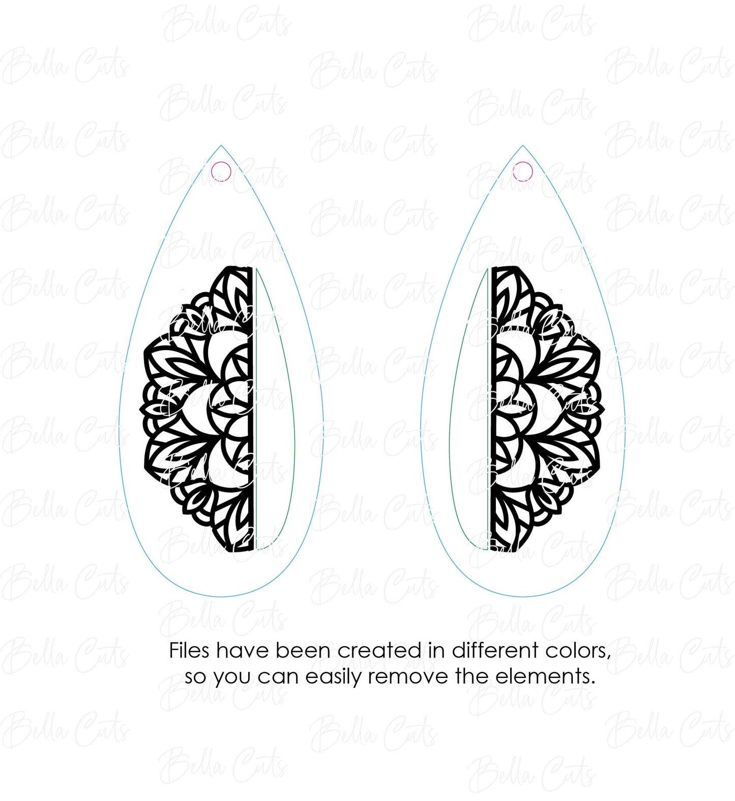 Mandala Drop Laser Cut Laser Engraved Earrings Digital File Download, SVG DXF, Glowforge Ready, Commercial Use #223