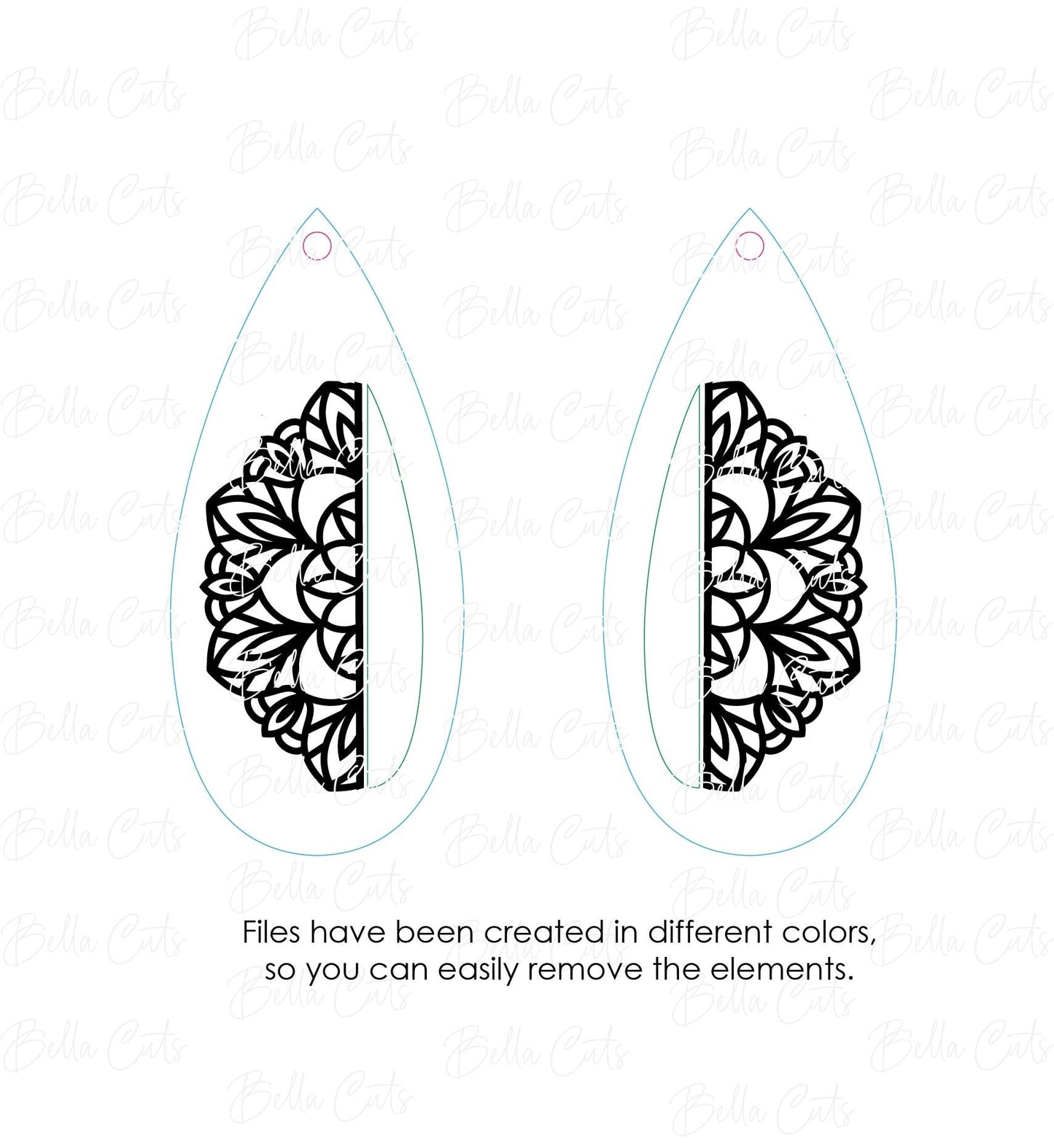 Mandala Laser Cut Earrings, Digital File Download #223