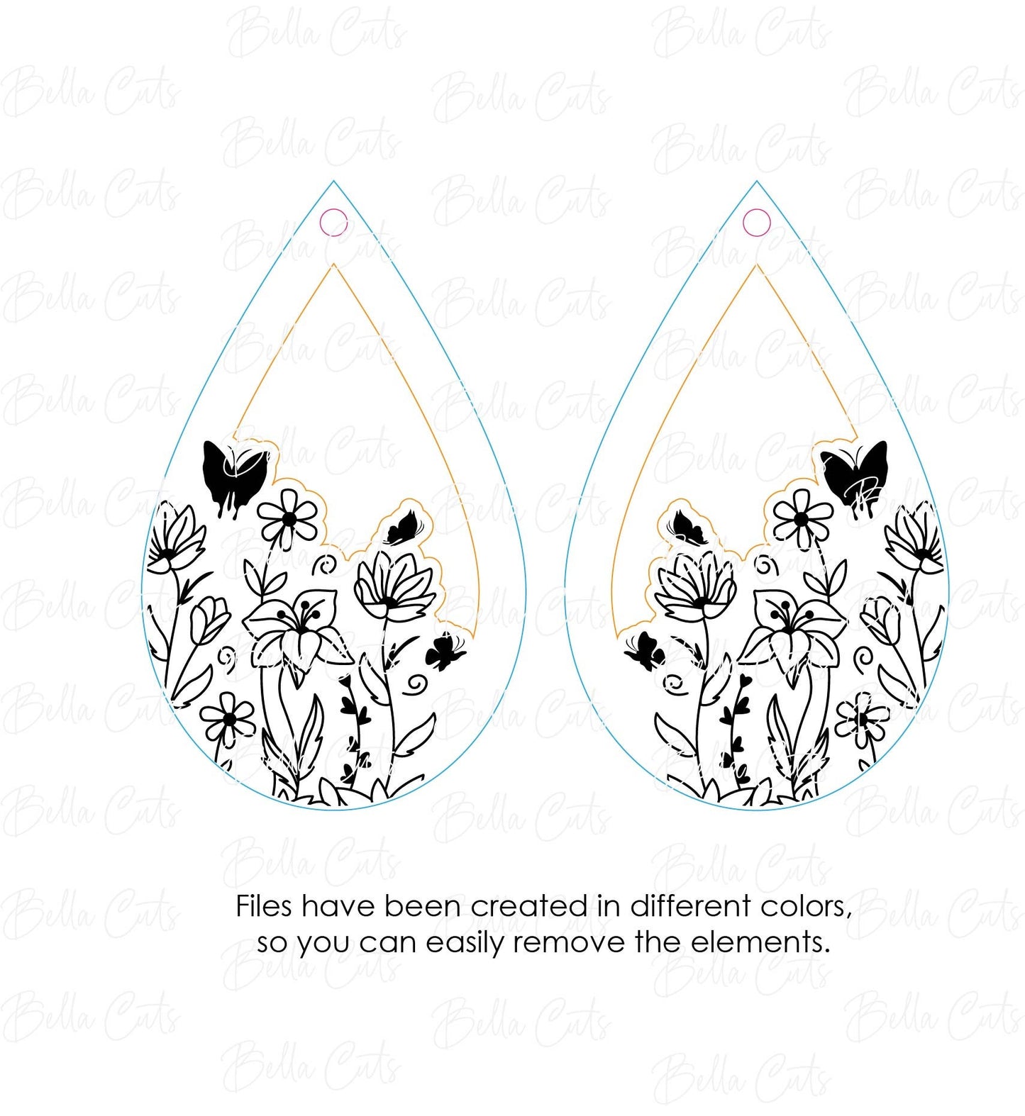 Floral Garden Laser Cut Engraved Earrings, Digital File Download, SVG DXF, Glowforge Ready, Commercial Use #261