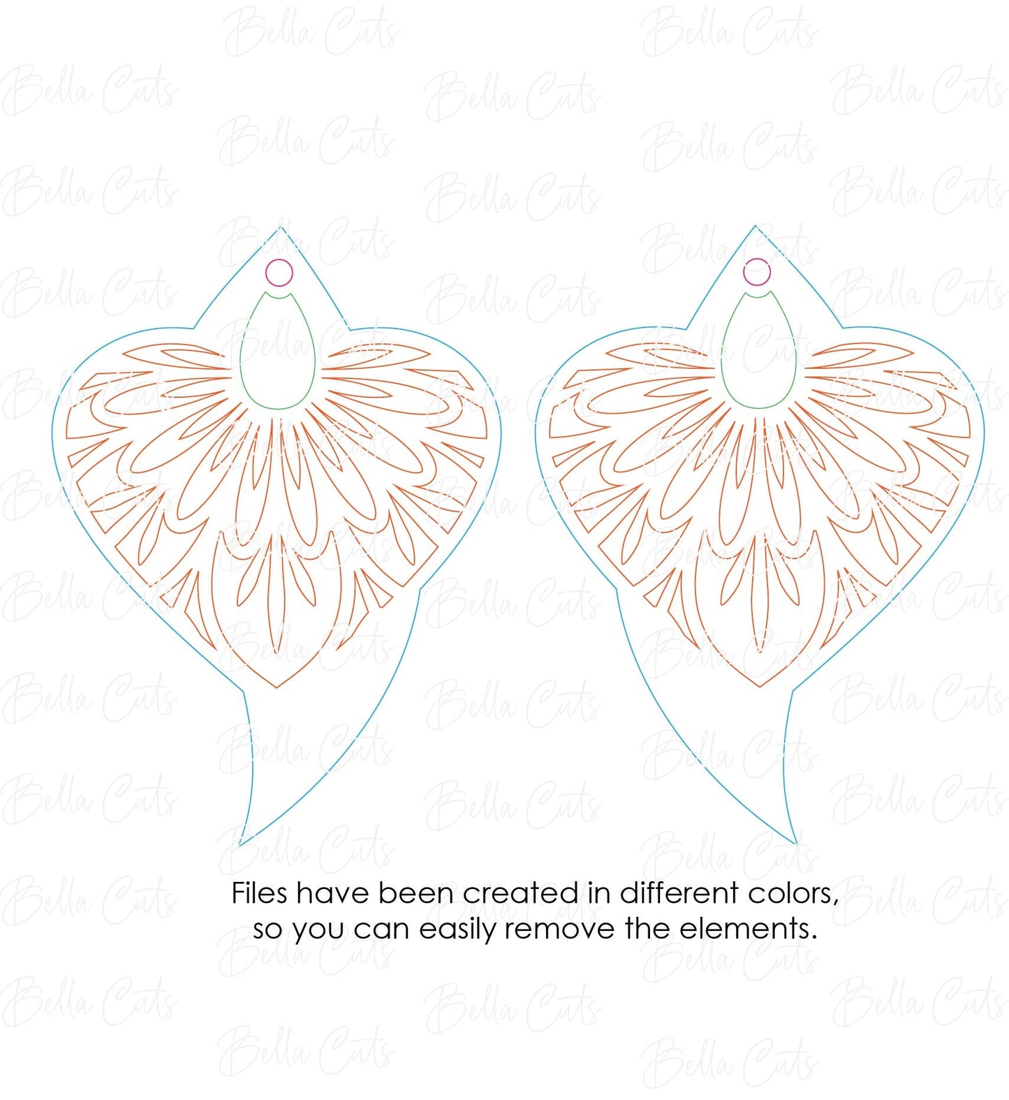 Mandala Heart Earring Laser Cut Engraved Earrings, Acrylic Laser Digital File Download, SVG DXF, Glowforge Ready, Commercial Use #323