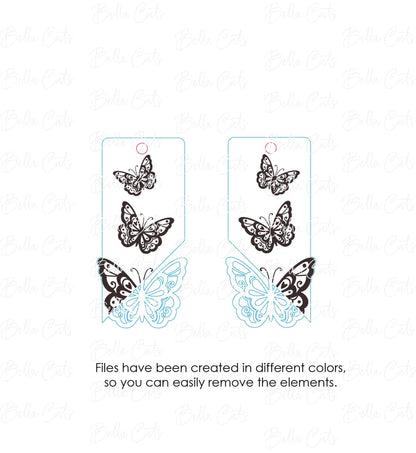 Butterfly laser cut dangle earring SVG file for wood or acrylic #340