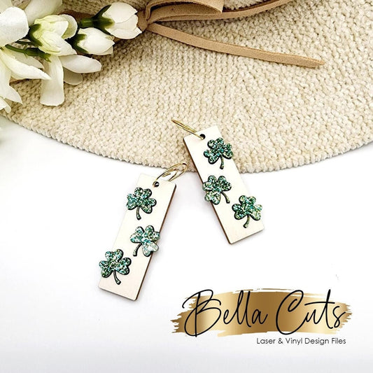 St Patricks Shamrock Earring Svg, Irish Drop Earrings Acrylic, Laser File, Wood Earrings Svg, Acrylic Earring Svg, Commercial Use #347