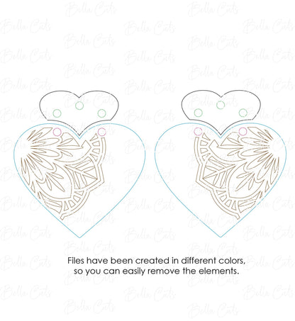 Heart Valentine Earrings Svg, Laser Cut File, Earring Design Files, Heart Wood Earrings Svg, Acrylic Earring Svg, Commercial Use #320