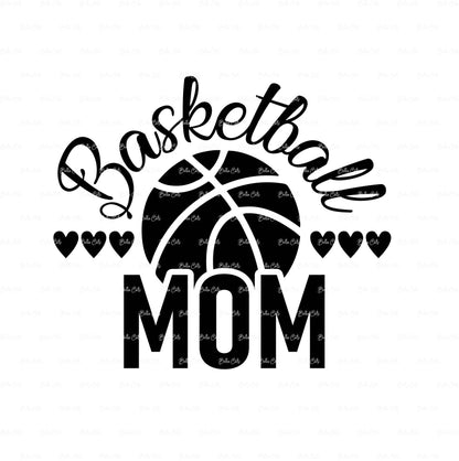 Basketball Mom with Hearts SVG digital download Vinyl, Cricut Ready File #V102