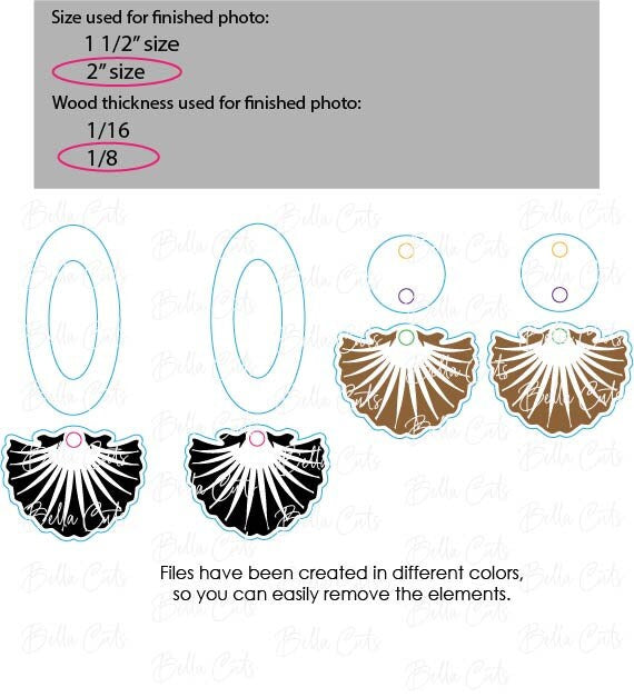 Geometric Earring Svg, Shell Earring, Earrings Laser File, Earrings Dangle, laser cut dangle earring SVG file for wood or acrylic #399