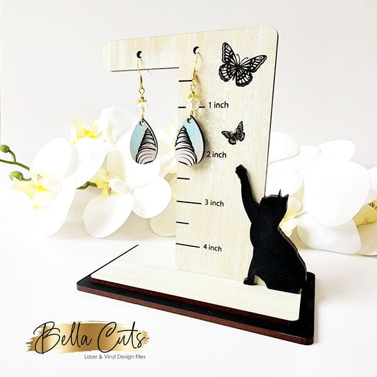 Earring Holder Laser File / Earring Holder Laser SVG / Earring Holder SVG/ Cat Earring Holder #ES-100