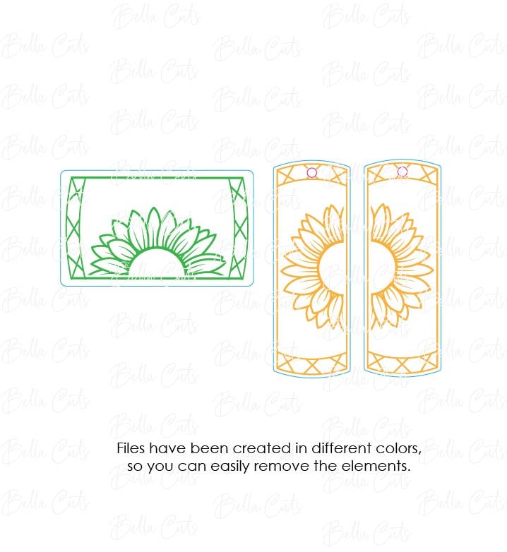 Sunflower Earring Svg and Hair Clip Svg, Laser Cut, Instant Digital Download #411