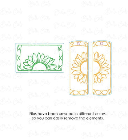 Sunflower Earring Svg and Hair Clip Svg, Laser Cut, Instant Digital Download #411