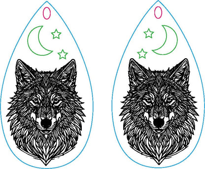 Wolf Earrings Dangle, Earring Svg Files, Laser Cut Svg, Instant Digital Download, Animal Earring Svg Patterns #422