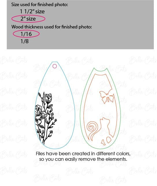 Cat Earring Cut File, Earring Svg Files, Laser Cut Svg, Instant Digital Download, Layered Earring Svg #349